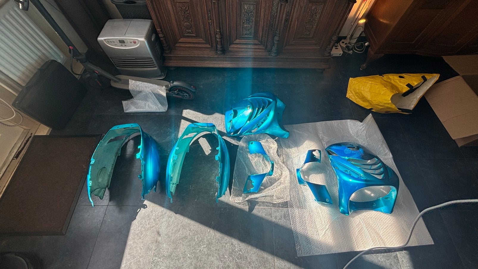 Piaggio Zip kappenset ice candy blue, Ophalen, Gebruikt, Kap, Piaggio