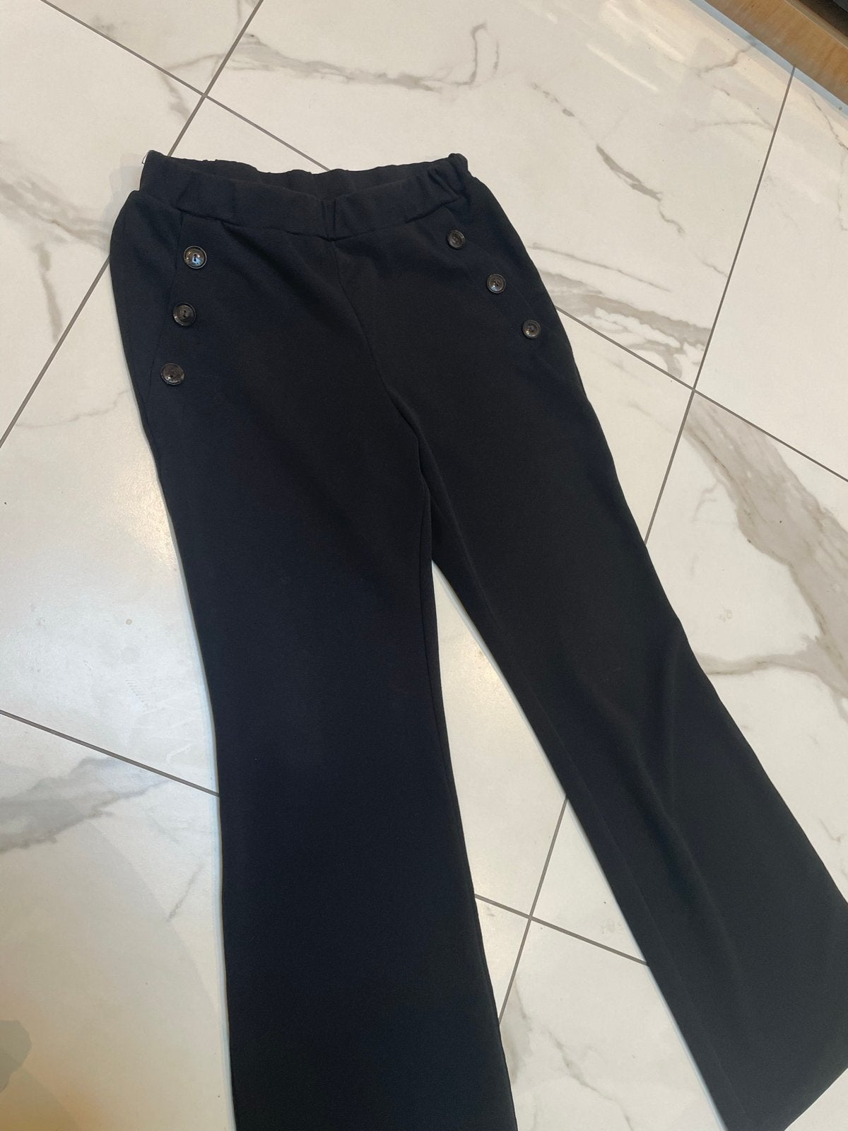 BR&DY Zwarte Pantalon Dames Maat L met Knopen, Kleding | Dames, Zwart, Maat 42/44 (L), Ophalen of Verzenden, Zo goed als nieuw
