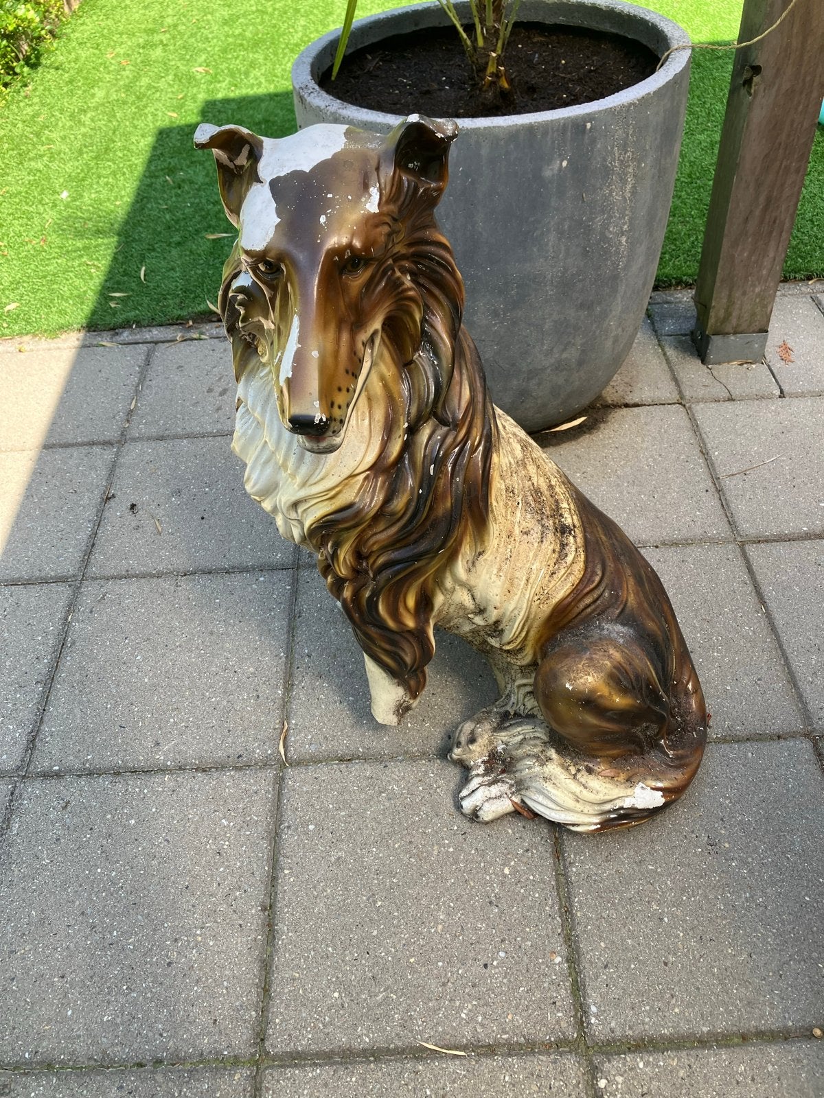 Vintage Collie Hond Beeld - Opknapper voor de Liefhebber, Ophalen