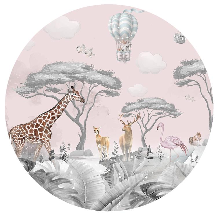 Jungle Behangcirkel - Muurcirkel - Babykamer - Muursticker, Verzenden, Nieuw, Wanddecoratie