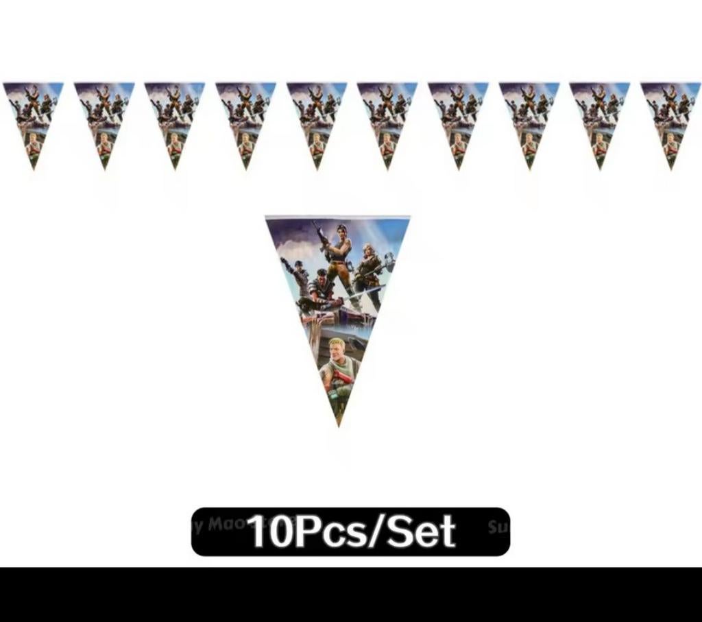 Fortnite Feest Vlaggenlijn - 10 Stuks, Ophalen, Nieuw, Versiering, Verjaardag