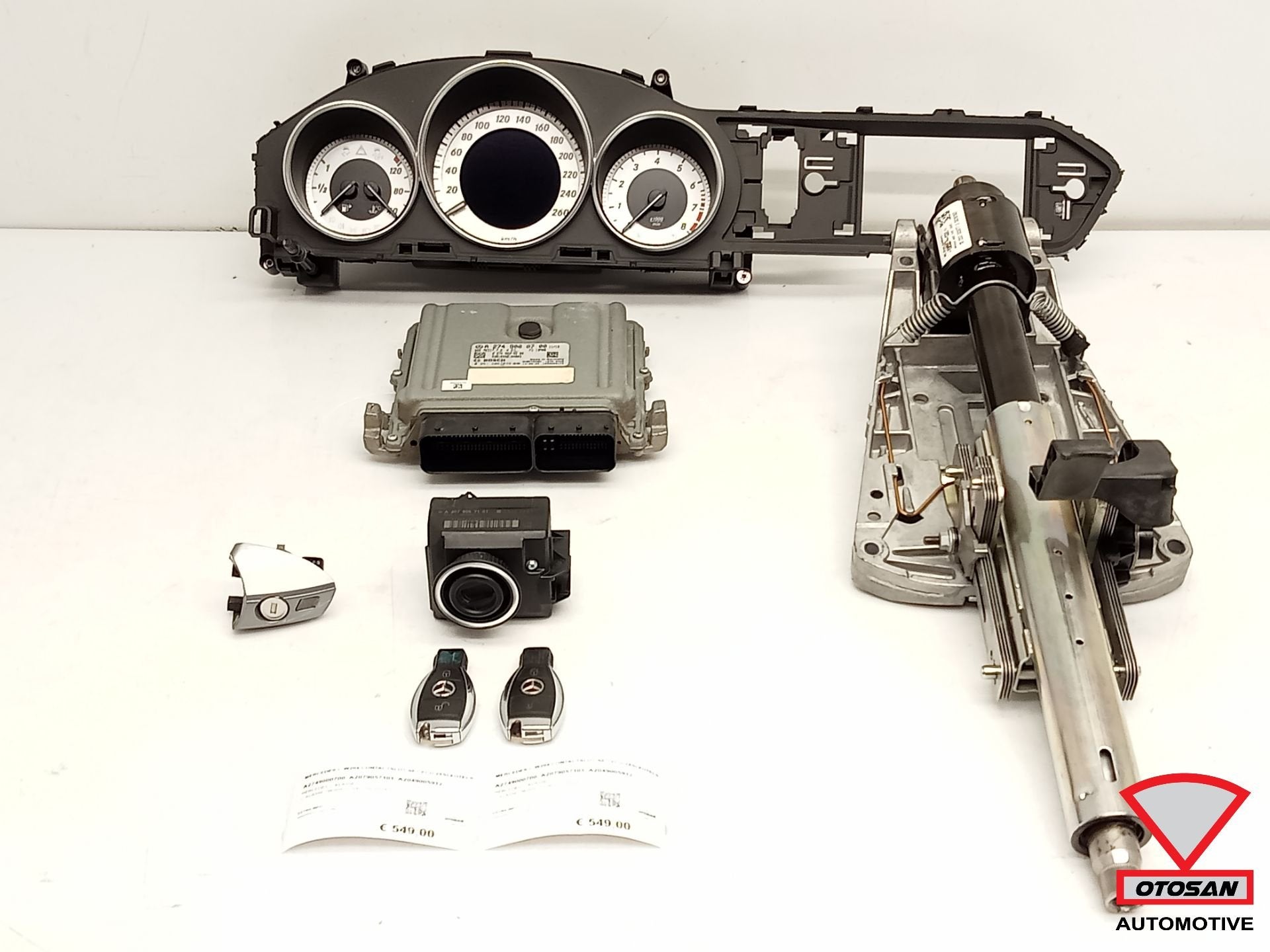 Mercedes C W204 Contactslot Set ECU 2xSleutels A2749000700 A, Gebruikt, Mercedes-Benz AG, Mercedes-Benz, Ophalen of Verzenden