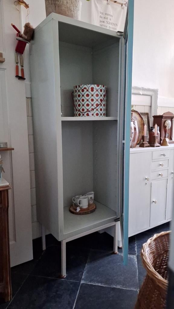 Retro Vintage Industriële Apothekerskast Vitrinekast DDR, Ophalen, Gebruikt, Vintage, Glas