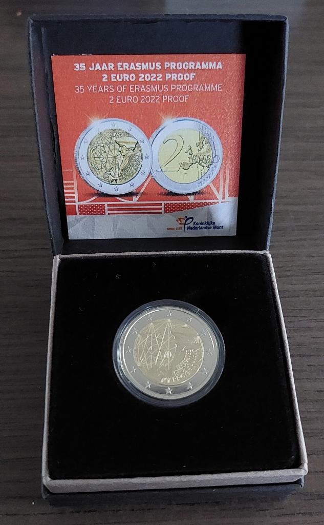 Nederland 2 euro 2022 Proof 35 jaar Erasmus programma, Ophalen of Verzenden, Koningin Beatrix, Euro's