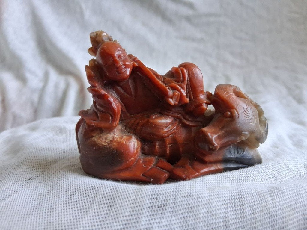 Kleine speksteen beeldje uit china, Ophalen of Verzenden