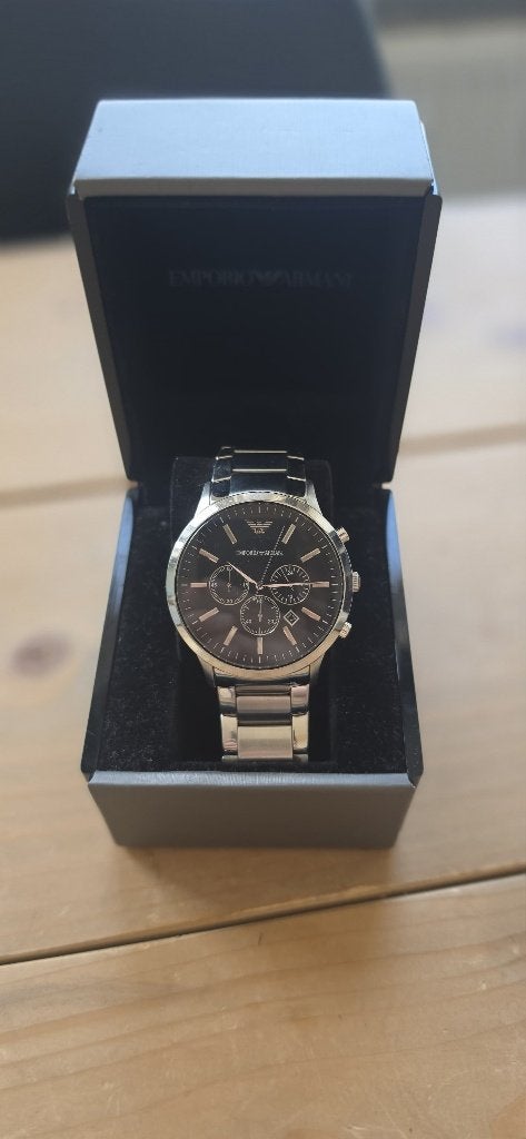Emporio Armani AR2460 Chronograph Heren Horloge, Ophalen, Gebruikt, Staal, Overige merken
