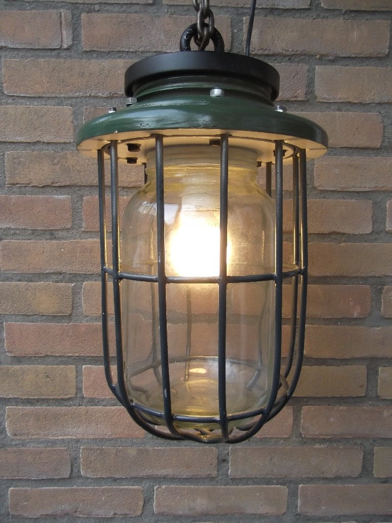 unieke kooilamp, Ophalen of Verzenden, Glas, E27 (groot)