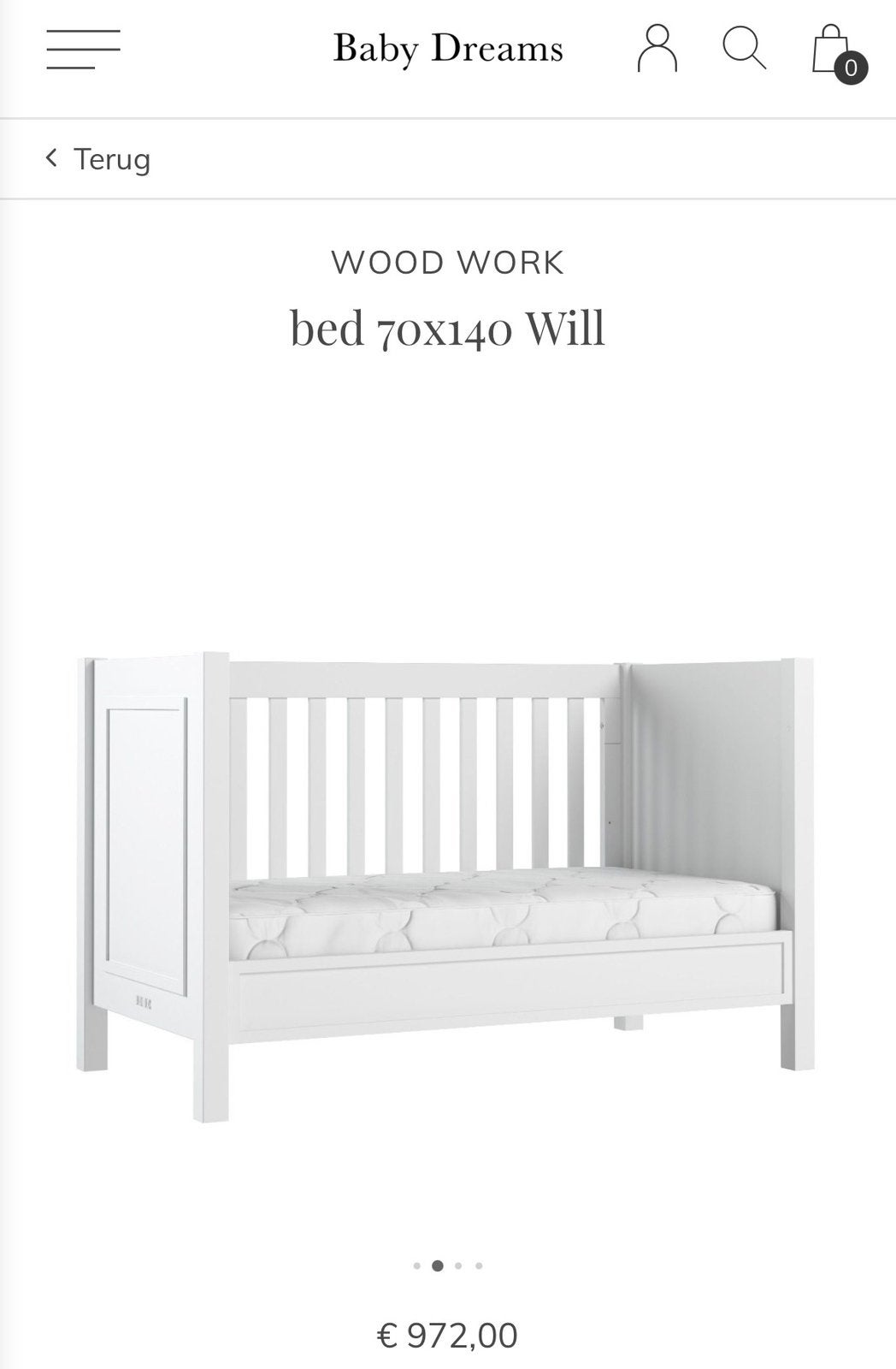 Wood work wieg/peuterbed, Ophalen, 70 tot 85 cm, 140 tot 160 cm, Zo goed als nieuw