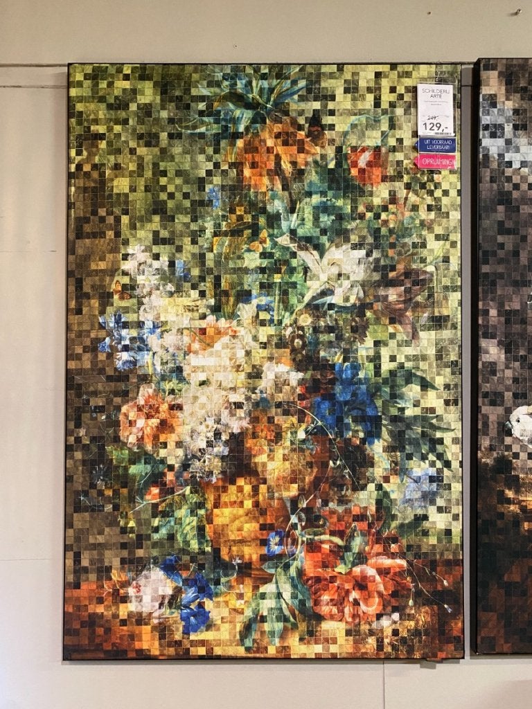 Schilderij Dutch flowers - pixels - Pronto Wonen, Niet ingevuld, Niet ingevuld, Niet ingevuld