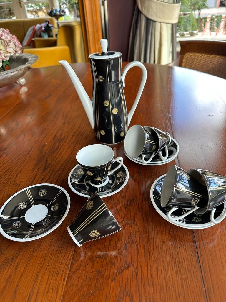 Vintage Mokka servies Freiberger Porzellan (DDR), Ophalen of Verzenden