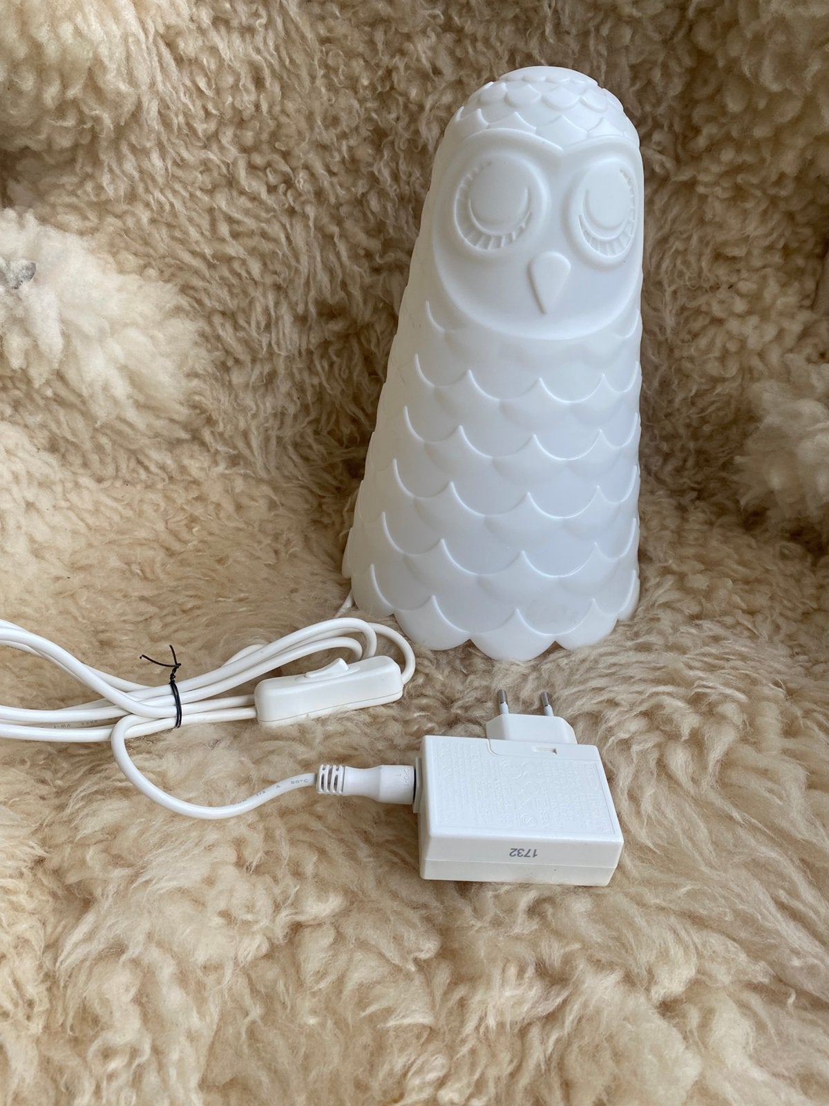 Vintage IKEA Solbo nachtlamp / tafellamp Uil 2017, Vintage, Wit, Ophalen of Verzenden, Zo goed als nieuw