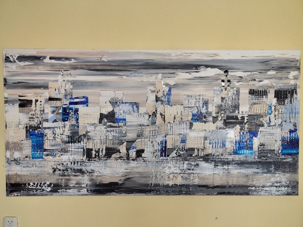 Schilderij G. Knikker, Antiek en Kunst, Ophalen, Gemengde techniek, Abstract