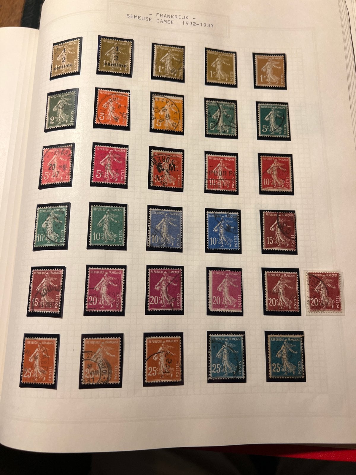 Frankrijk Semeuse Camée Postzegels 1932-1937 Collectie, Ophalen of Verzenden, T/m 1940, Gestempeld