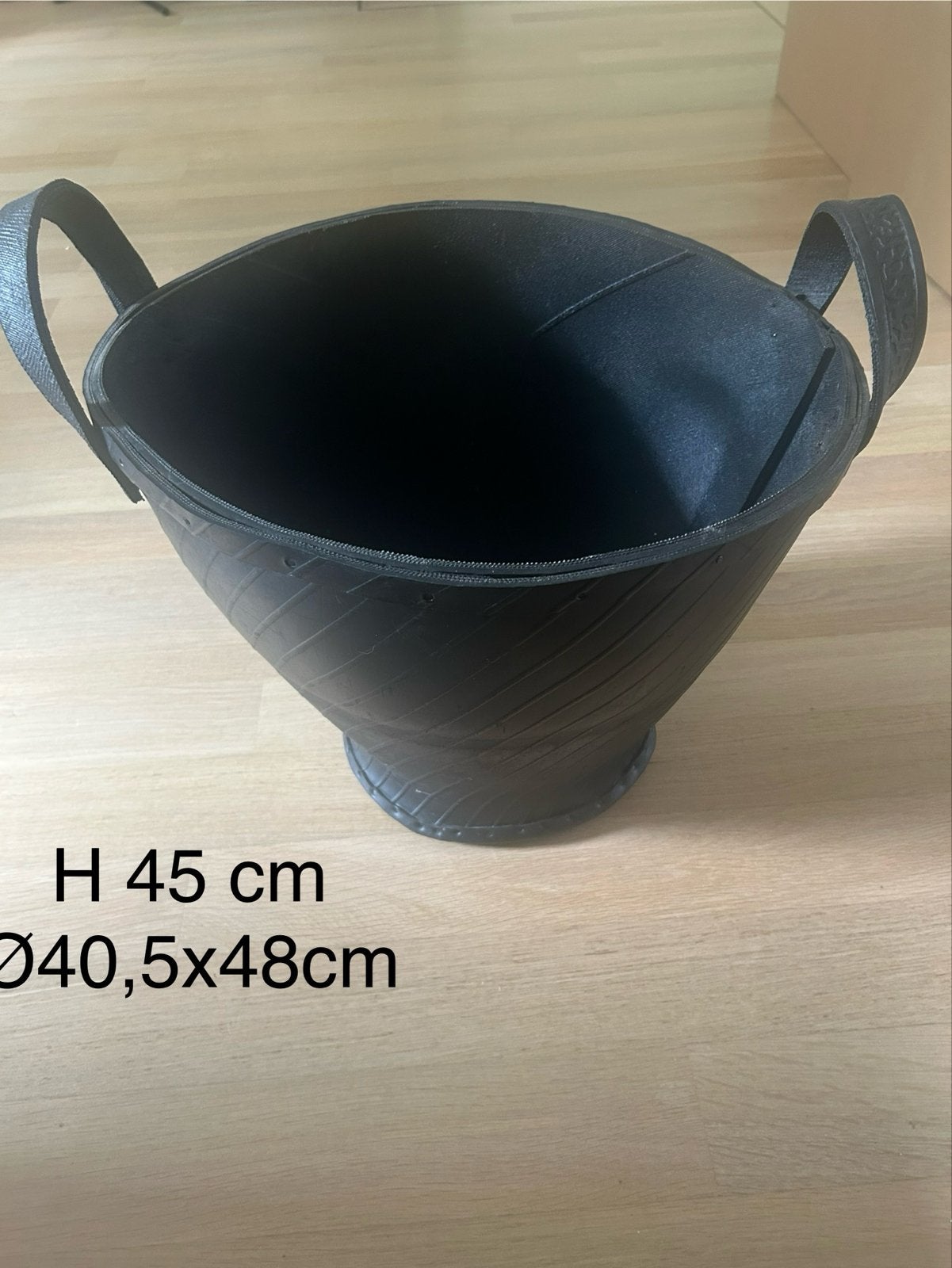 Zwarte Loods5  rubberen plantenbak/opbergmand met handvatten, Ophalen, Overige materialen, Industrieel, Gebruikt
