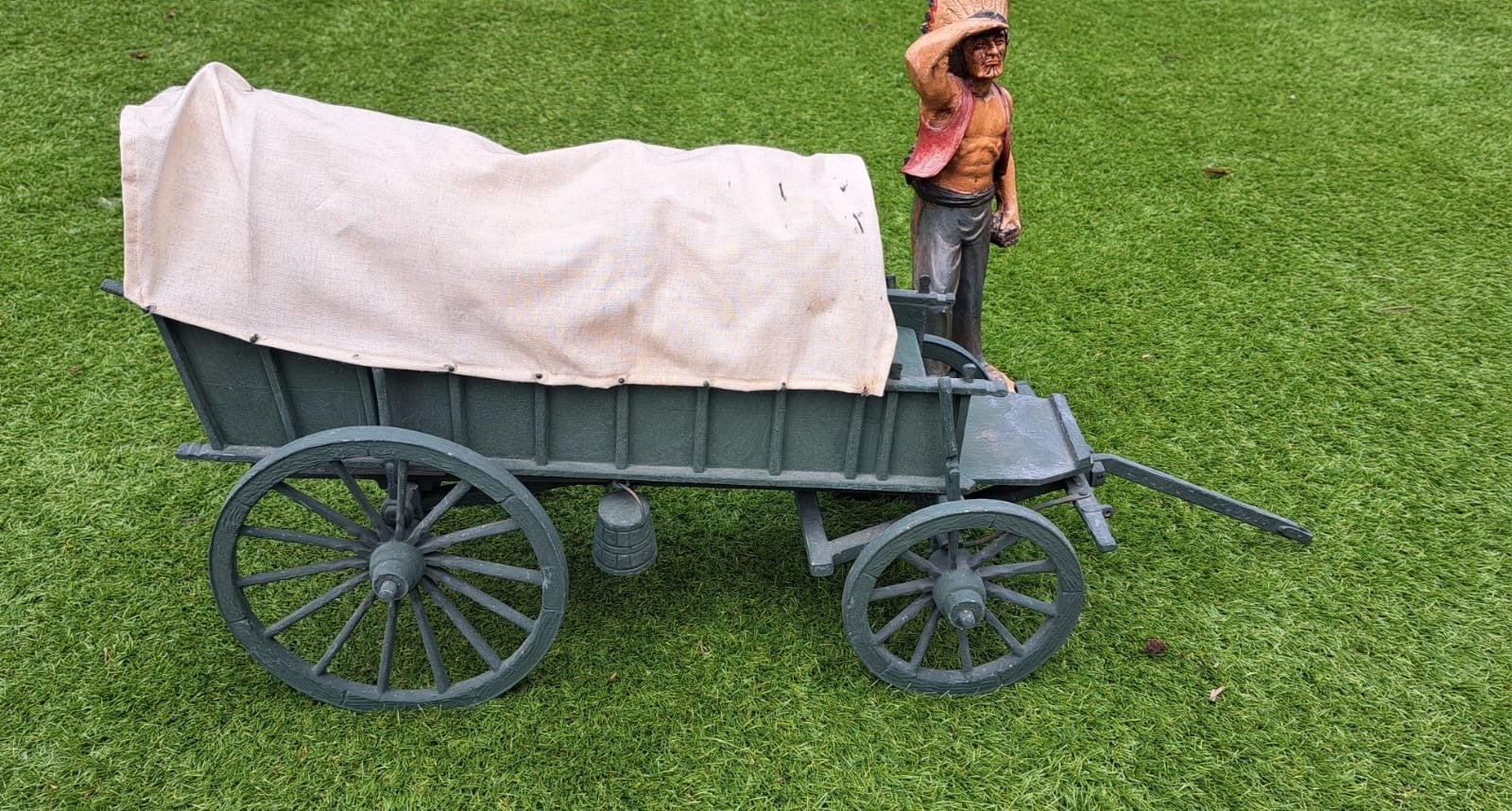 Miniatuur Huifkar van Gietijzer - 34x70 cm, Verzamelen, Ophalen, Gebruikt