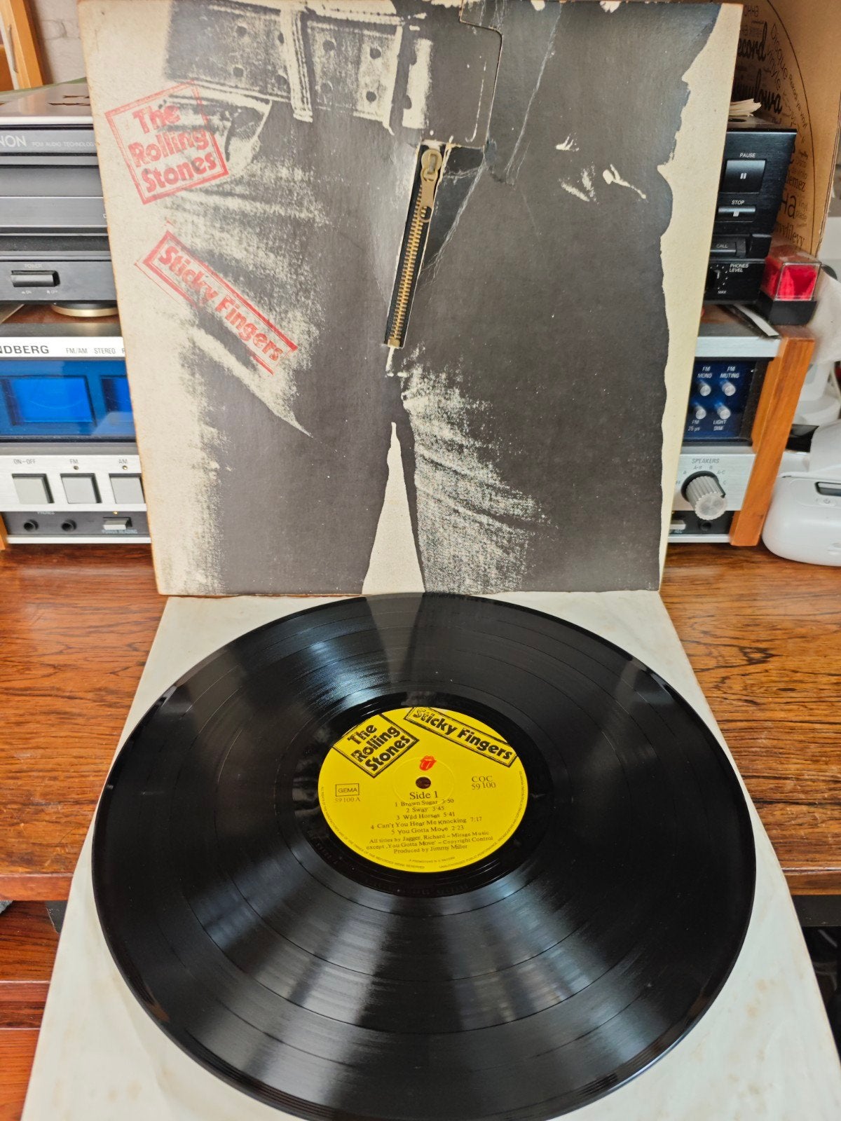 The Rolling Stones - Sticky Fingers LP (Originele persing), Cd's en Dvd's, Vinyl | Rock, LP, Gebruikt, Originele persing, Ophalen of Verzenden