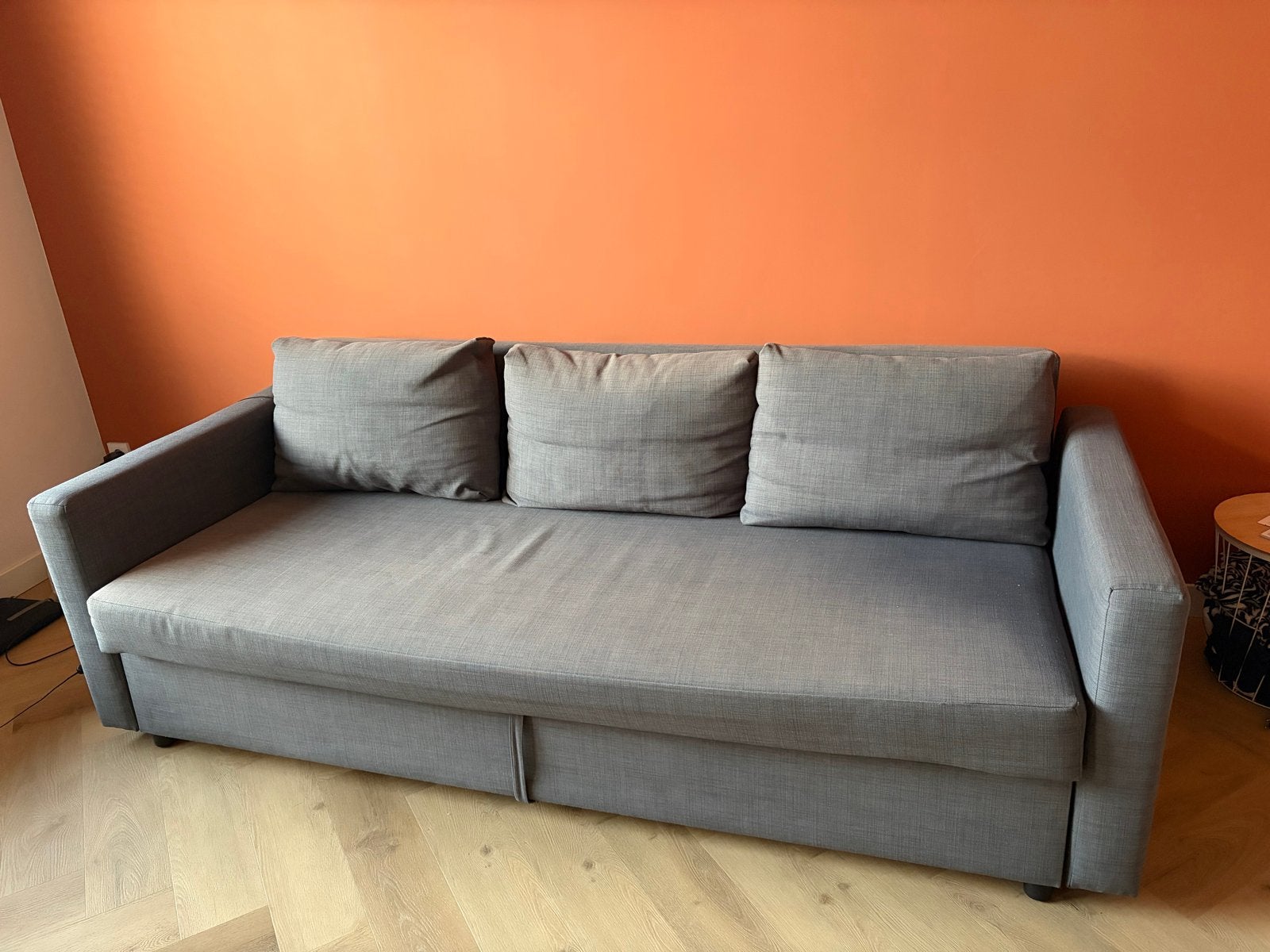 Grijze slaapbank (225x105x75cm), Ophalen, Gebruikt, 100 tot 125 cm, Driepersoons