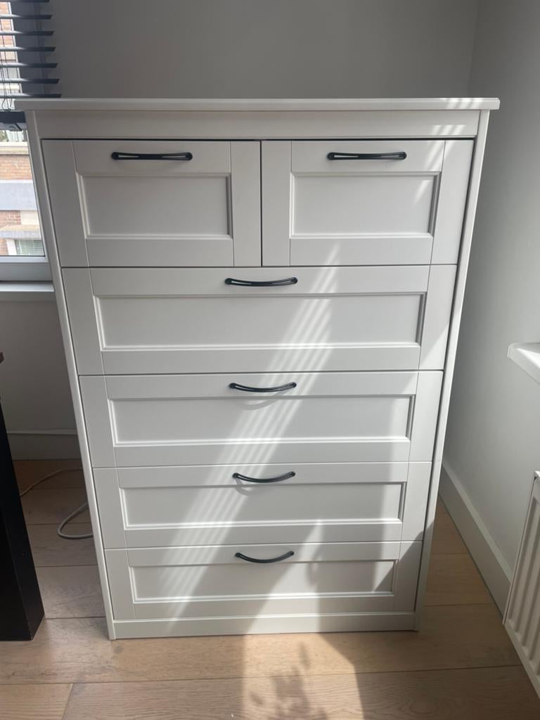 IKEA SONGESAND ladekast wit – 6 lades – nette staat, Ophalen, 50 tot 100 cm, Zo goed als nieuw, 3 of 4 laden