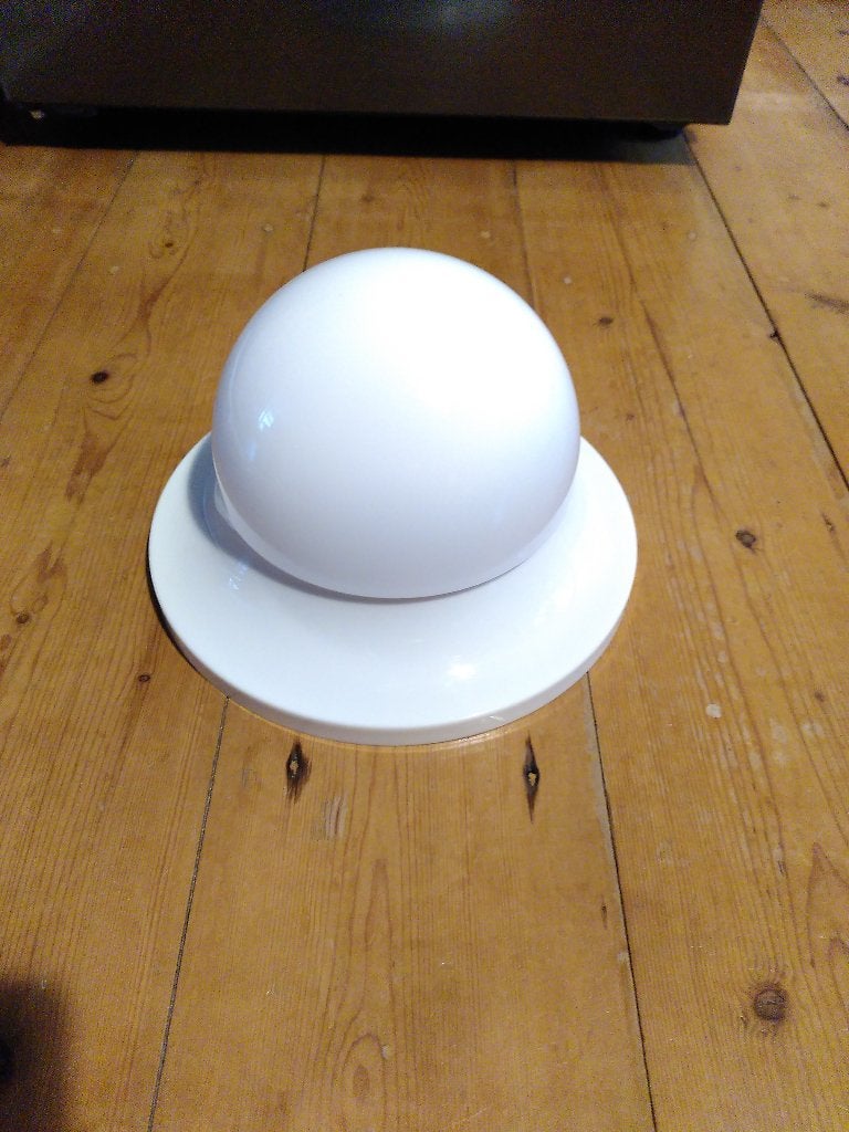 Vintage VanDeHeg plafondlamp plafonniere, Overige stijlen, Zo goed als nieuw, Wit, Glas