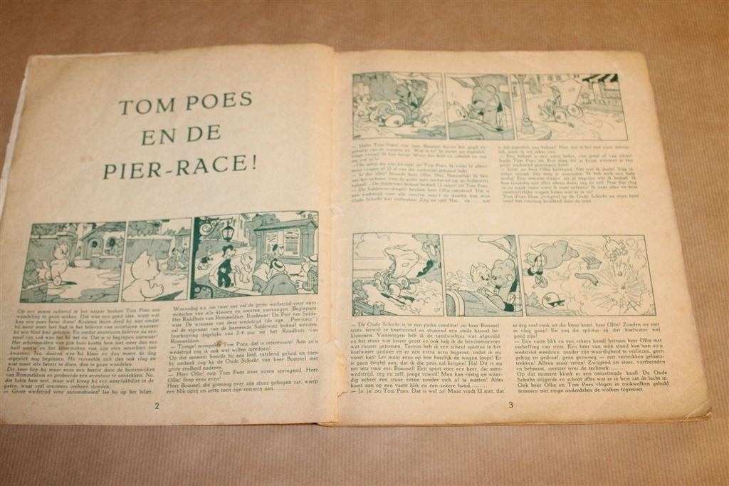 Tom Poes en de Pier-Race — Marten Toonder [1e druk 954], Eén stripboek, Ophalen of Verzenden, Gelezen
