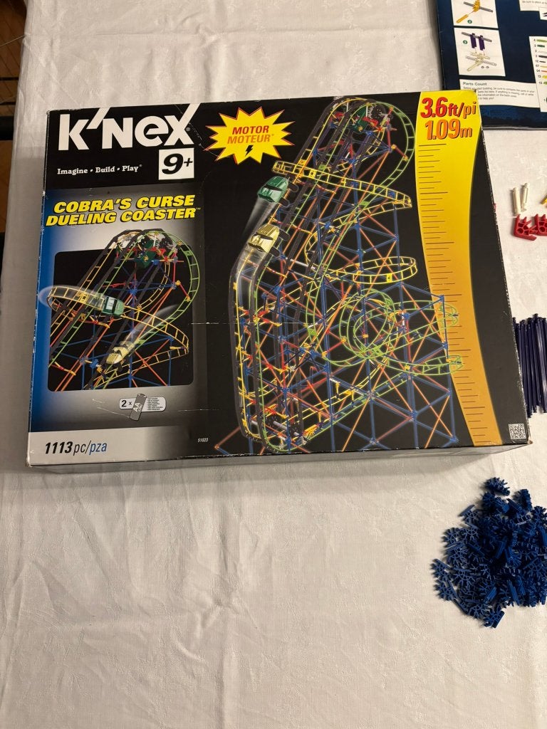 K'nex knex cobra's curse dueling coaster 1113 stuks compleet, Ophalen of Verzenden, Zo goed als nieuw, K'nex