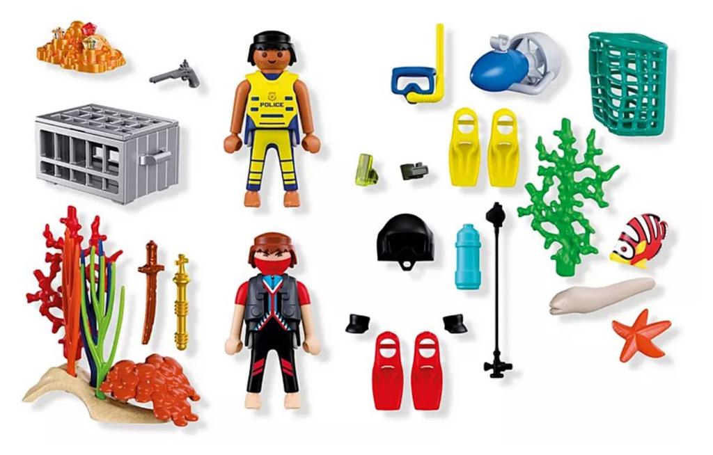 PLAYMOBIL 72078 Politieduiker met Schat 41 delig, Ophalen of Verzenden, Nieuw, Complete set