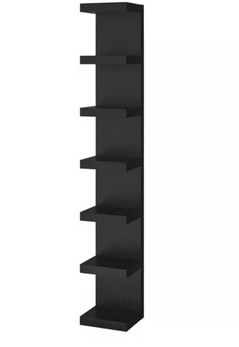 Zwarte IKEA LACK wandplank/boekenplank met 6 vakken, Ophalen, Met plank(en), Minder dan 50 cm, Gebruikt