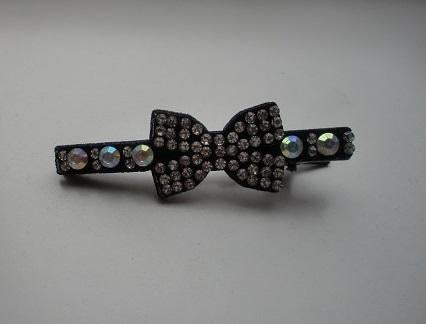 Haarspeld zwarte strik met strass  , Verzenden, Nieuw, Haarspeld