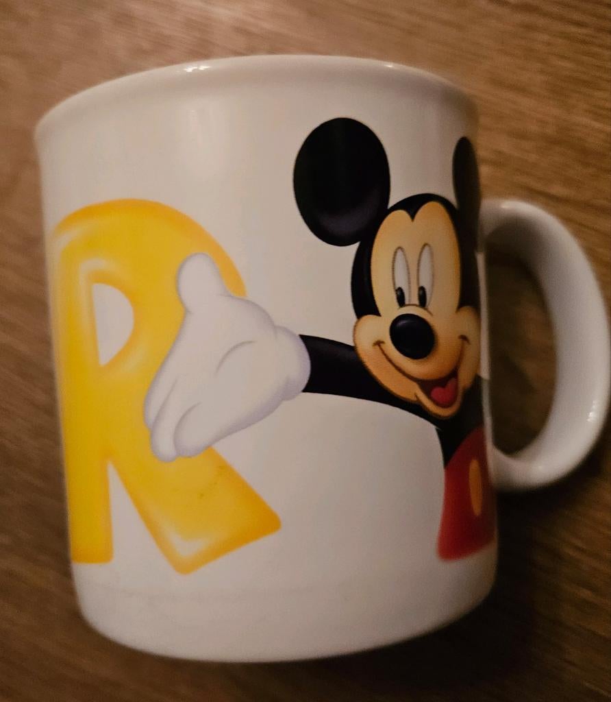 Mickey Mouse  Mok - letter R, Ophalen of Verzenden, Mickey Mouse, Zo goed als nieuw, Servies