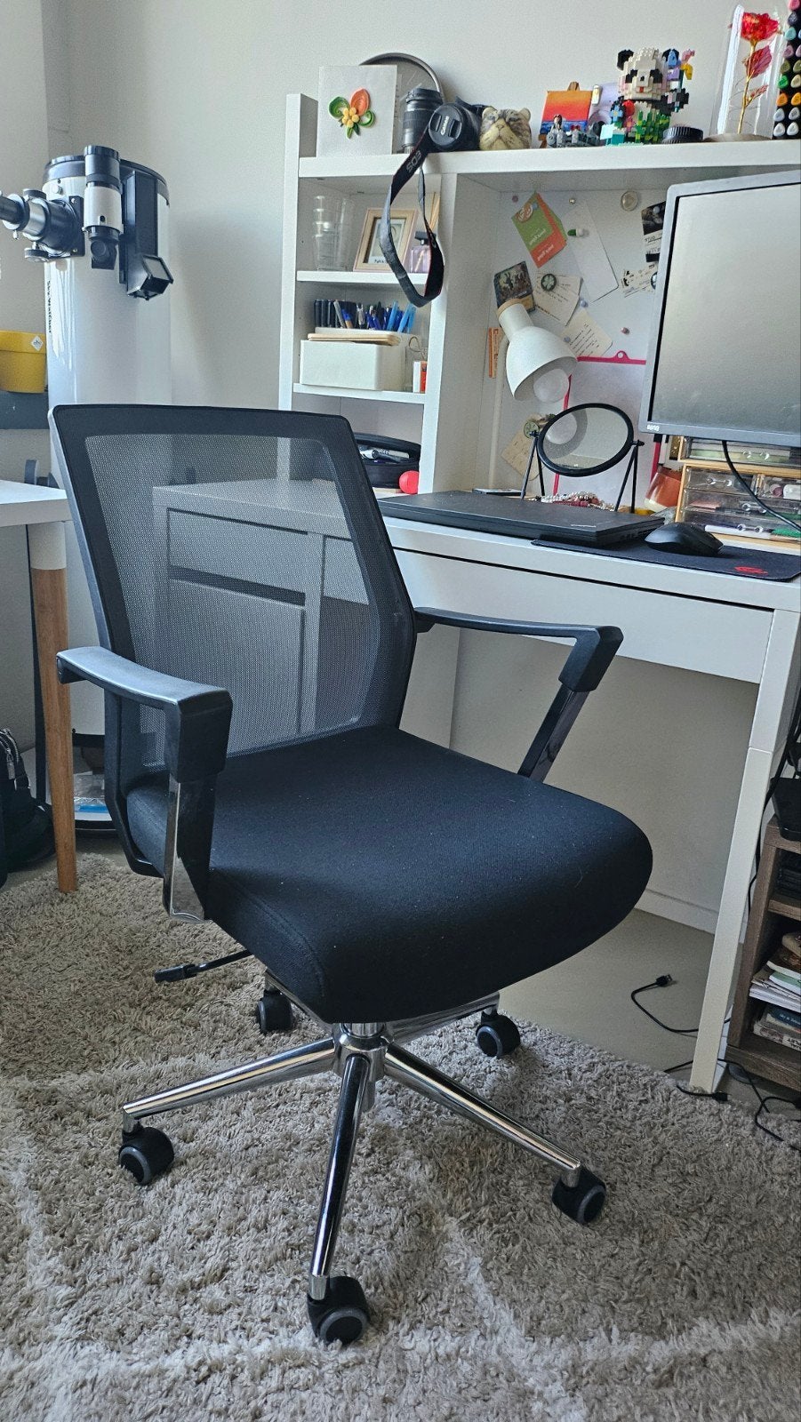 SONGMICS black desk chair / SONGMICS zwarte bureaustoel, Zwart, Ophalen of Verzenden, Zo goed als nieuw, Bureaustoel