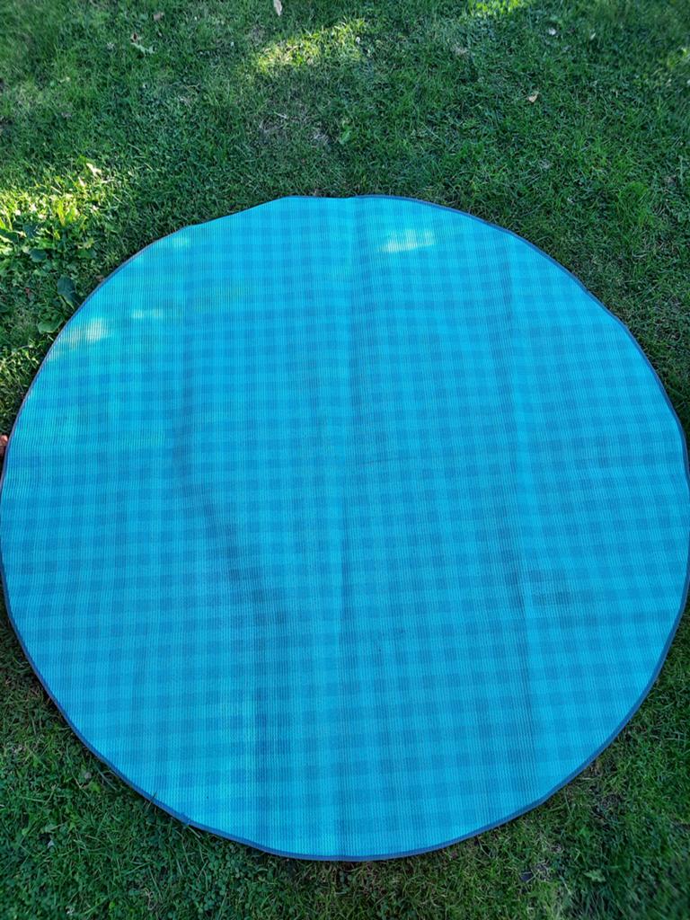 Rond Tafelkleed Buiten - weerbestendig Groen Geruit (130cm), Ophalen of Verzenden, Nieuw, Rond