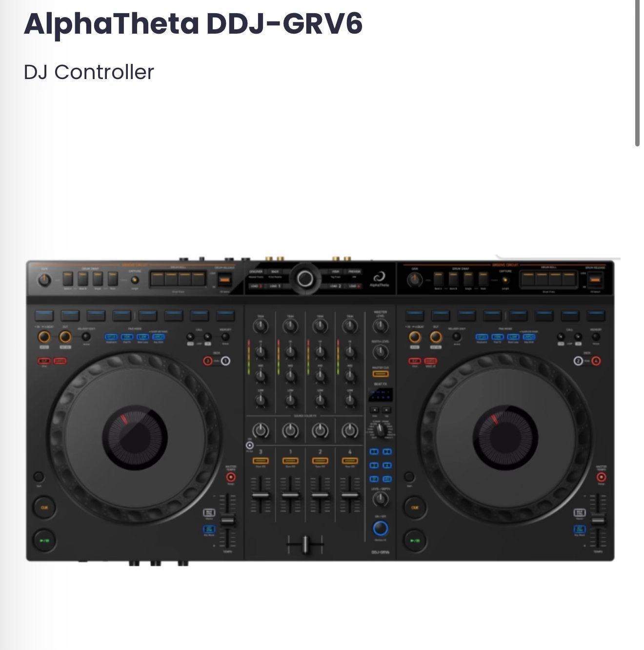AlphaTheta DDJ-GRV6 DJ Controller, Ophalen, Zo goed als nieuw, Dj-set, Overige merken