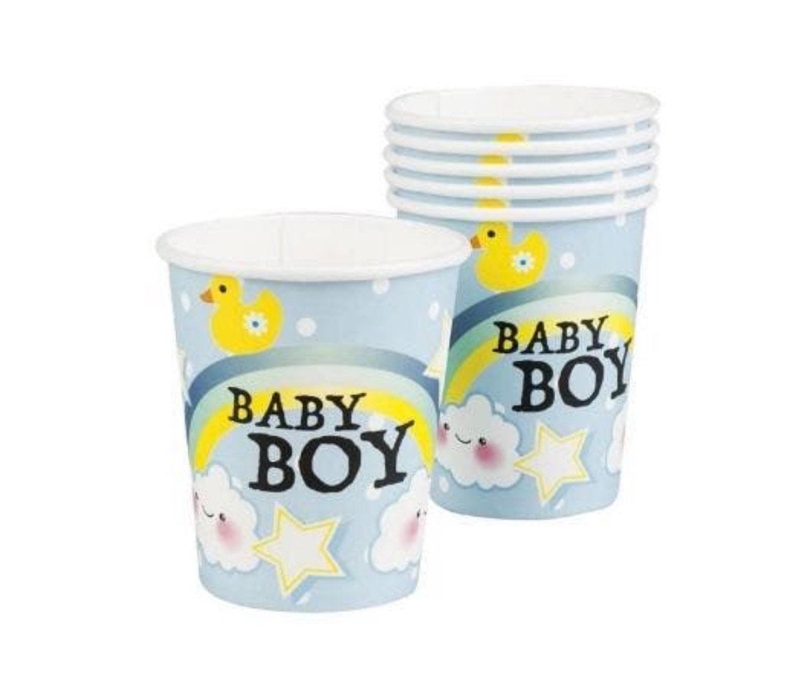 Bekers Baby Boy blauw - 6 st | geboorte - babyshower jongen, Ophalen of Verzenden, Nieuw, Geboorte of Huwelijk