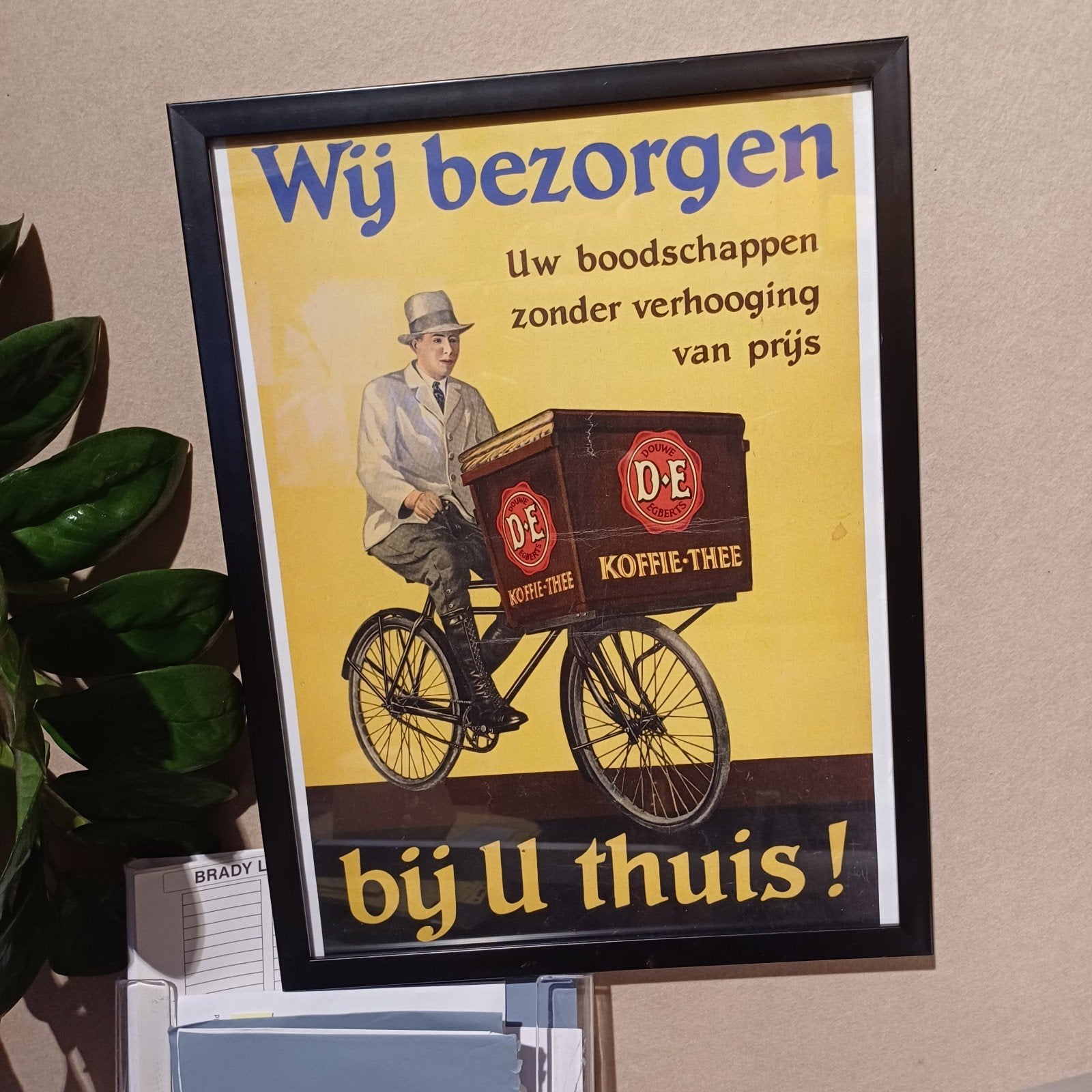 OUDE RECLAME DOUWE EGBERTS, Ophalen, Zo goed als nieuw, Reclamebord