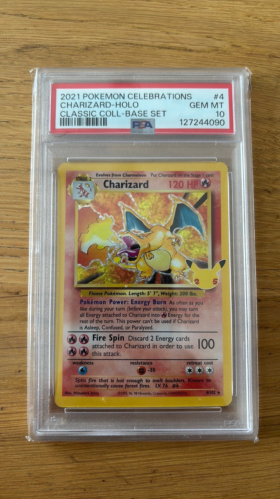 Pokemon Celebrations Charizard #4 PSA 10 25th Anniversary, Ophalen, Nieuw, Losse kaart