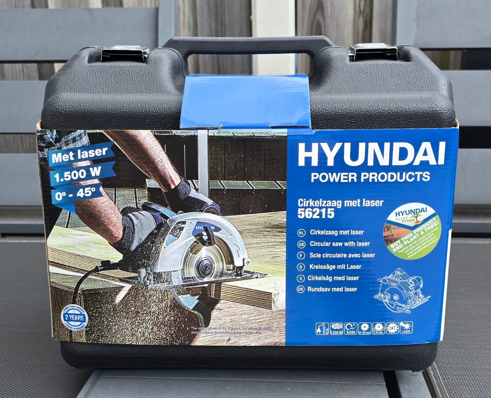 Hyundai Cirkelzaag met Laser, Ophalen, Cirkelzaag, Nieuw, 1200 watt of meer