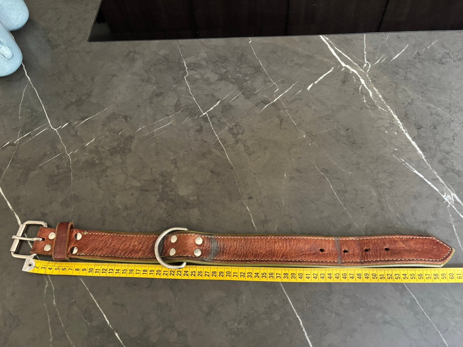 Dogshome lederen halsband - 60cm, Ophalen of Verzenden, Handgemaakt, Gebruikt