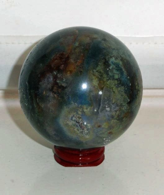 Mosagaat Bol Kristal Mineraal Edelsteen 7 cm, Verzamelen, Verzenden, Mineraal