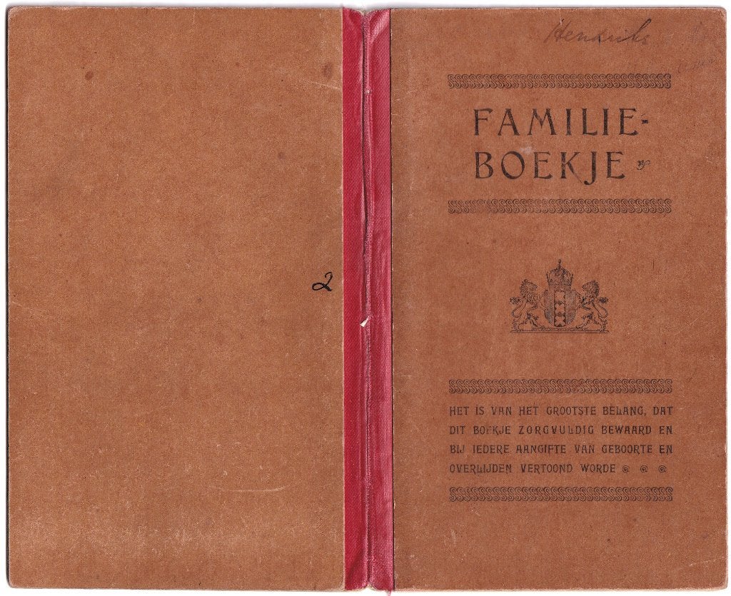 Familieboekje Trouwboekje 1929 Hendriks Klaassen Amsterdam, Ophalen of Verzenden, Gebruikt
