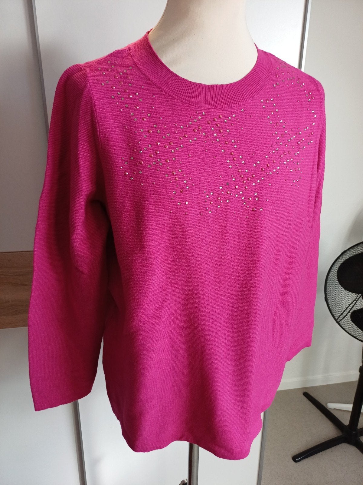 C&A Roze Trui met Strass Steentjes - Maat L, Kleding | Dames, Maat 42/44 (L), Ophalen of Verzenden, Zo goed als nieuw, Roze