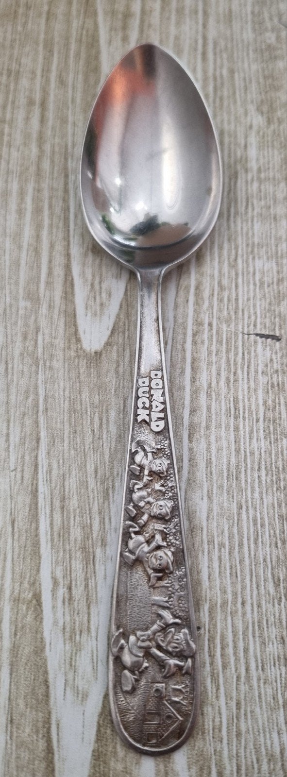 SOLA Donald Duck verzilverde kinderlepel – vintage Disney, Ophalen