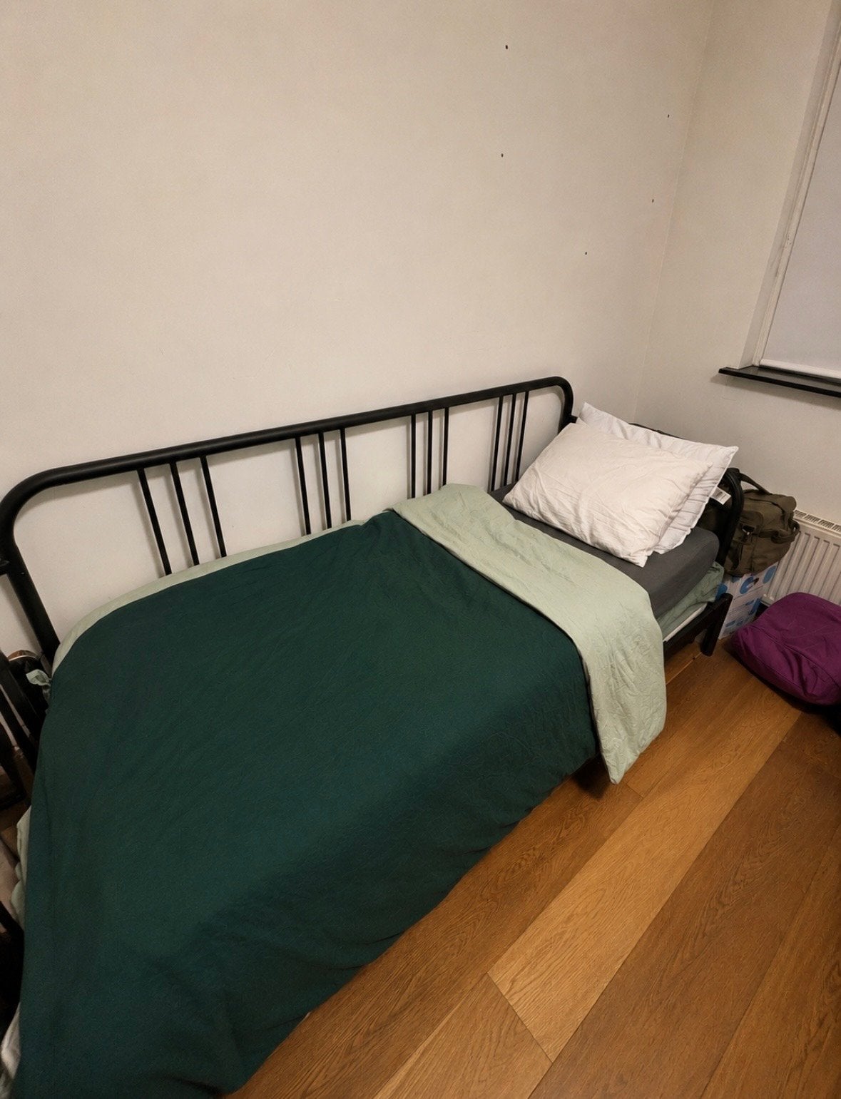 IKEA FYRESDAL Dagbed met 2 matrassen, zwart, 80x200 cm, Ophalen, Gebruikt, Eenpersoons, Zwart