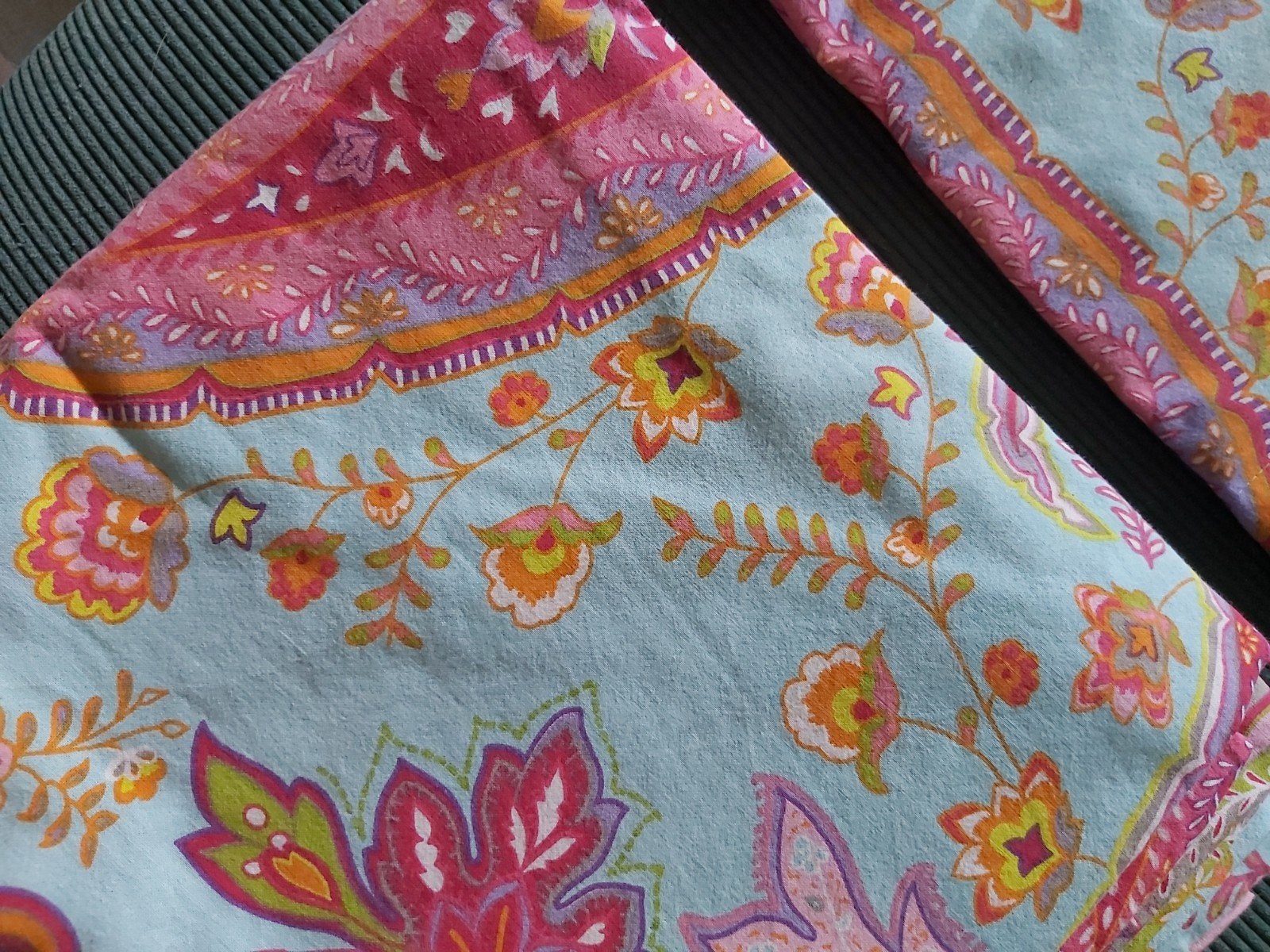 Leuk vrolijk dekbedovertrek turquoise met roze, Eenpersoons, Wit, Dekbedovertrek, Ophalen of Verzenden