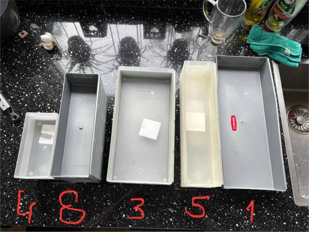 Curver Koppelbare Bestekbakjes - Mix Zilver & Transparant, Ophalen, Kunststof, Zilver, Overige merken