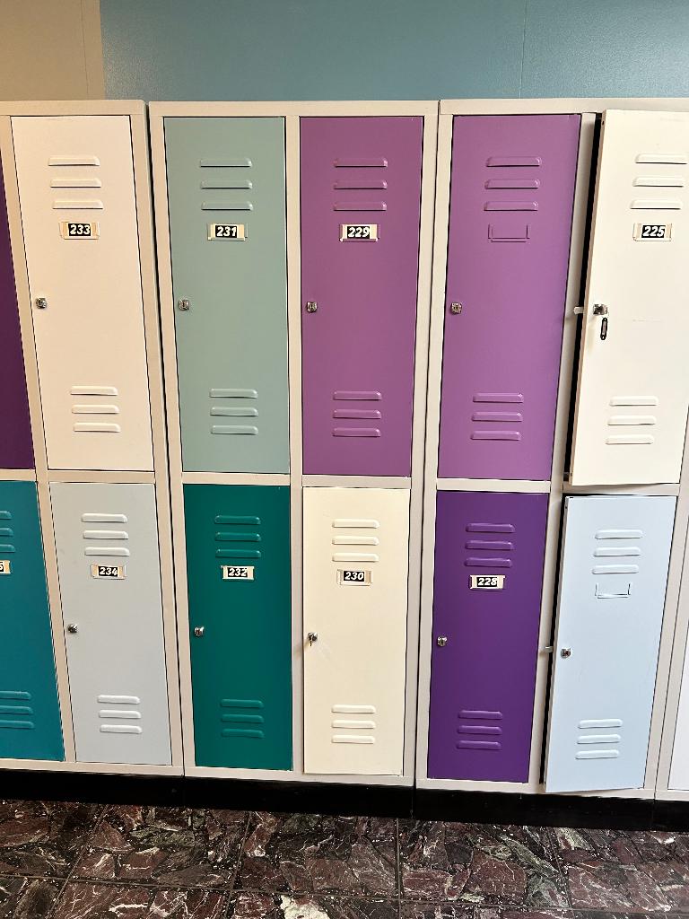Partij lockerblokken, 4 deurtjes per blok met slot, Ophalen, Gebruikt