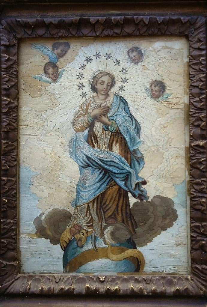 Om 1750-1800 Kloosterwerk MARIA MADONNA Klooster Werk Nonnen, Ophalen of Verzenden