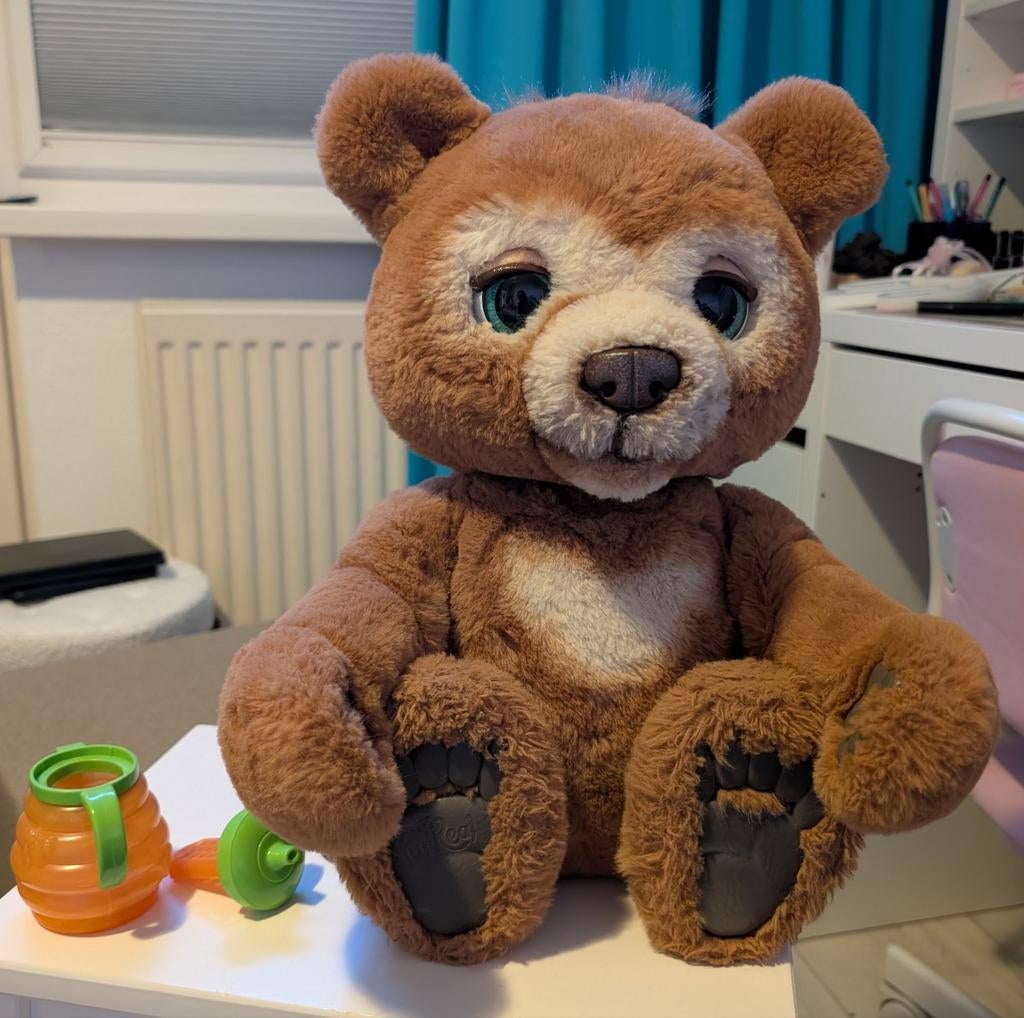 FurReal interactieve beer Cubby, Kinderen en Baby's, Speelgoed | Knuffels en Pluche, Ophalen of Verzenden, Zo goed als nieuw, Beer