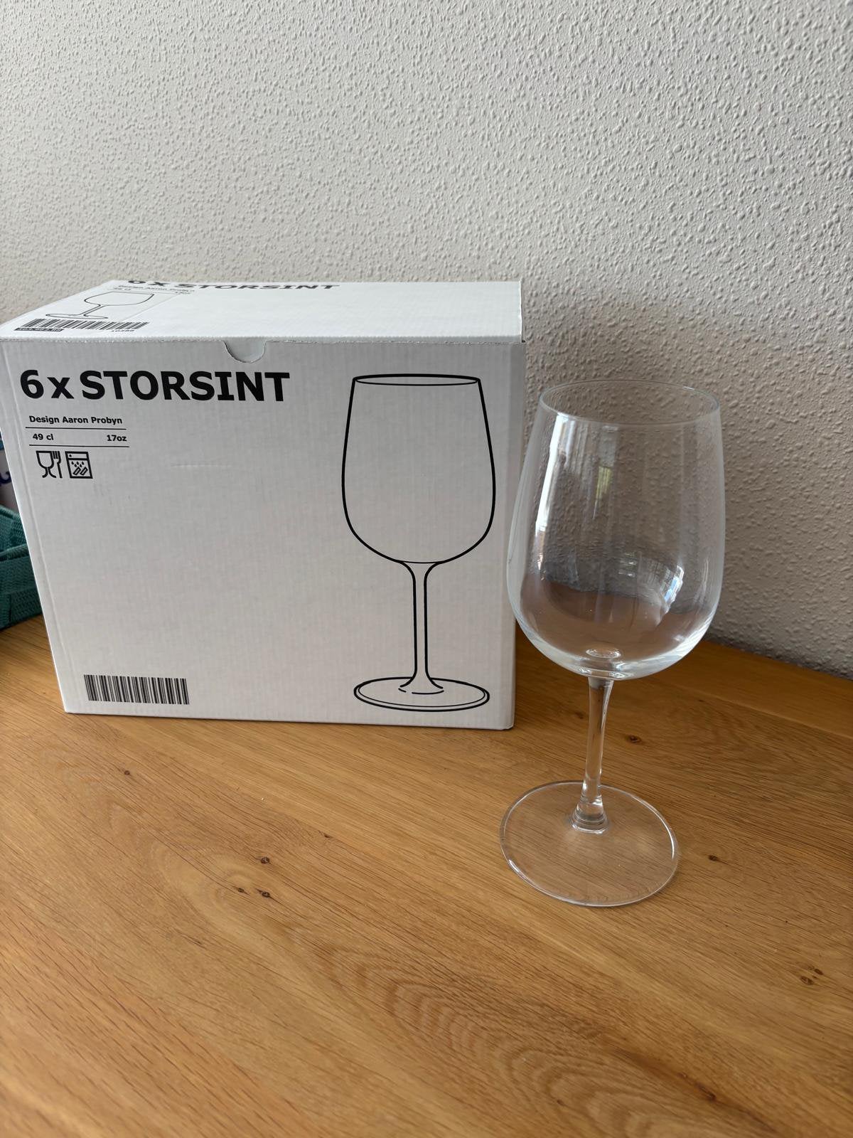 IKEA Storsint Wijnglazen - Set van 6 (Nieuw in doos), Glas of Glazen, Nieuw, Ophalen of Verzenden, Glas