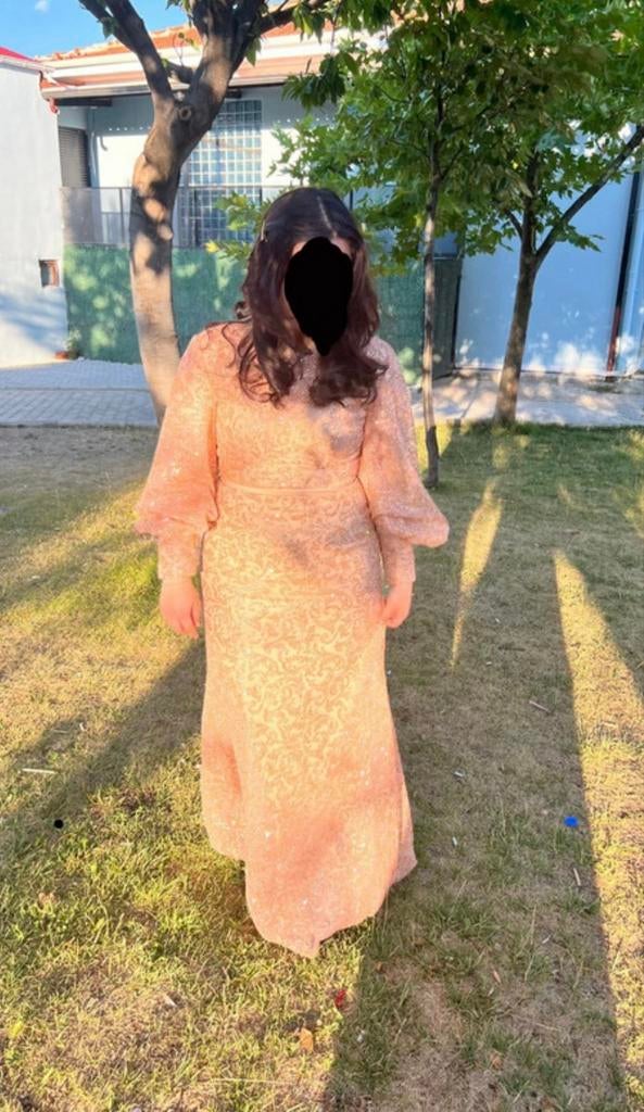 Elegante Roze Galajurk met Gouden Details, Galajurk, Zo goed als nieuw, Roze, Ophalen