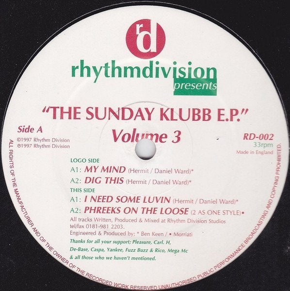 Sunday Klubb E.P. Volume 3 & 8 extra Maxis UK/Speed Garage, Cd's en Dvd's, Vinyl Singles, Ophalen of Verzenden, 12 inch, Originele persing